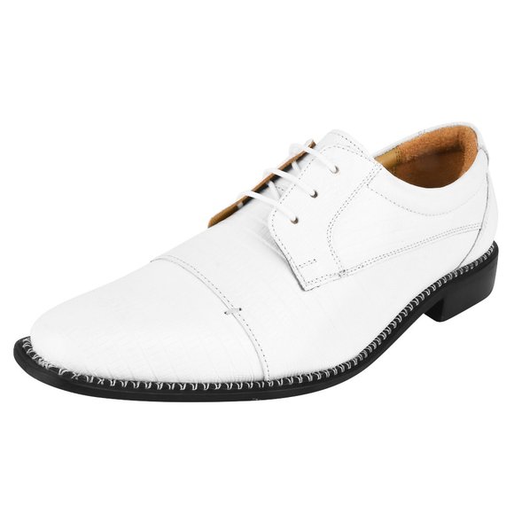Jostin Genuine Leather Lizard Print Oxford Dress Shoes